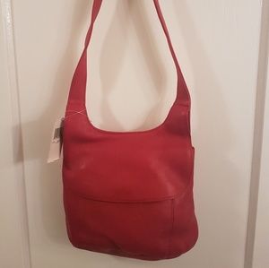 Red Genuine Leather Charter Club Bag